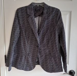 Lane Bryant sz 20 Spring Blazer Stretch Black White 1 Button 2X